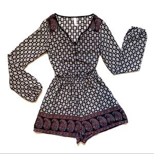 {Xhileration} Boho Long Sleeve Romper